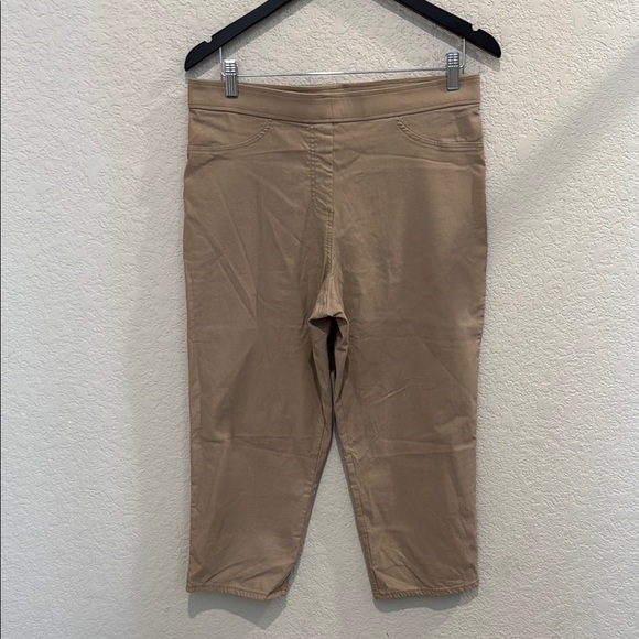 Tahari Tan Cropped Pants size L - Picture 1 of 6